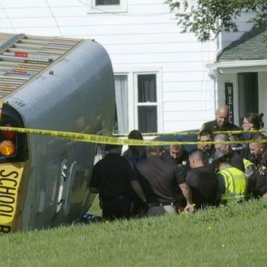 Twenty-three children were also injured after the bus overturned.