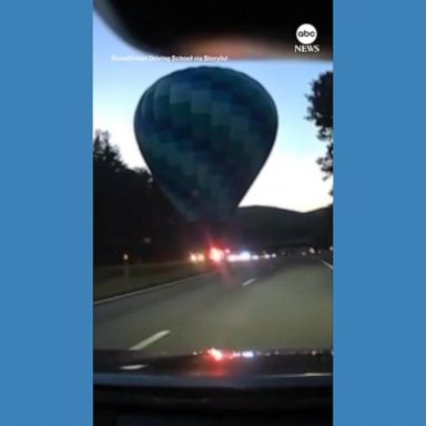 VIDEO: Hot air balloon lands on interstate in Vermont