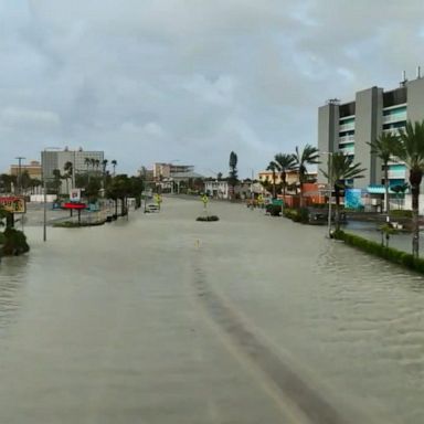 PHOTO: Drone footage shows the flooded, coastal landscape of Treasure Island, Florida.