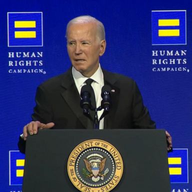 President Joe Biden spoke about the attacks in Israel in remarks at the Human Rights Campaign’s national dinner on Saturday in Washington, D.C.