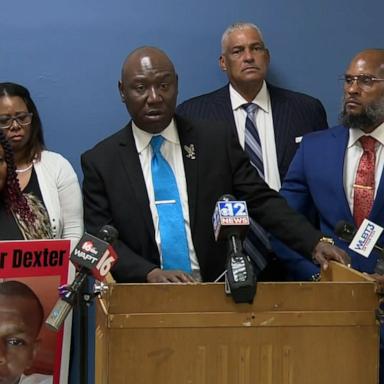 Civil rights attorney Ben Crump and the family of Dexter Wade held a news conference on Monday.