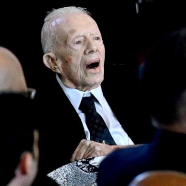 VIDEO: Jimmy Carter arrives for his wife Rosalynn Carter's tribute service