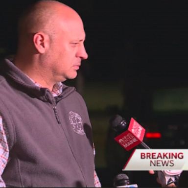 Auburn Mayor Jason Levesque speaks with the media as manhunt continues for suspect in Wednesday’s mass shooting in Maine.