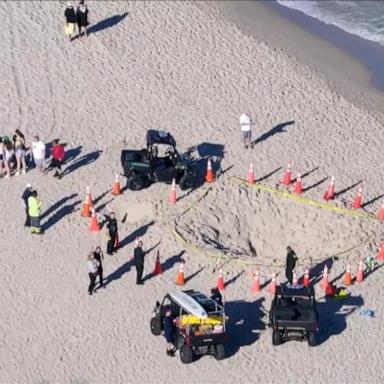 The girl and her brother were trapped in a deep hole they were digging at a South Florida beach.