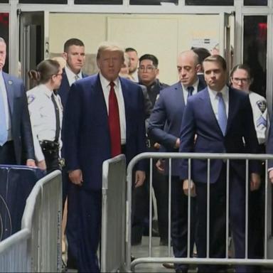 VIDEO: Trump arrives in court for hearing in hush money case