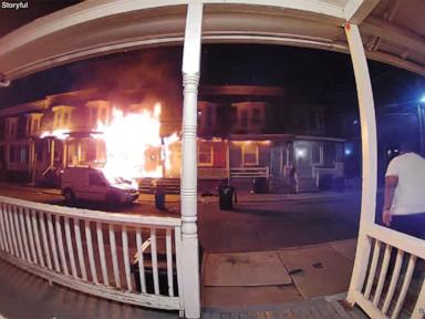 WATCH:  Doorcam shows fire rapidly spreading across rowhouses in Pennsylvania