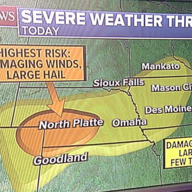 VIDEO: Severe weather threat on the move in Nebraska, Iowa, South Dakota 