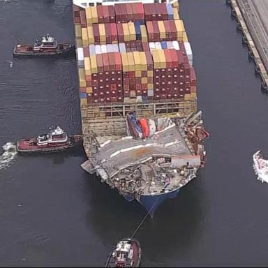 VIDEO: The cargo ship blocking Baltimore shipping port entrance is removed