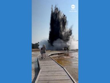 WATCH:  Hydrothermal explosion sends tourists running at Yellowstone National Park