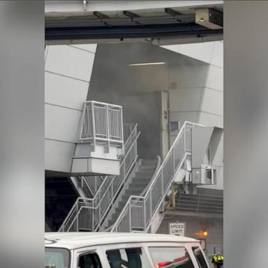 An escalator at New York's John F. Kennedy International Airport caught fire Wednesday, a spokesperson for the Port Authority of New York and New Jersey told ABC News.