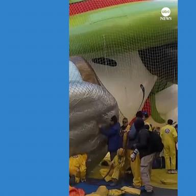 VIDEO: Workers inflate Macy's Thanksgiving Day Parade balloons