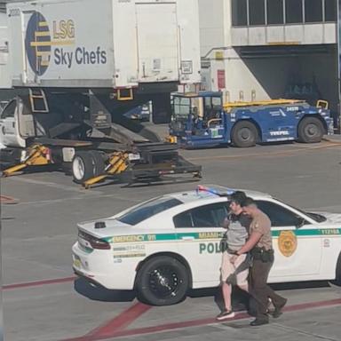 The incident occurred on Sunday at Miami International Airport as passengers were preparing to board American Airlines flight 2494 traveling from Miami to Cancún.