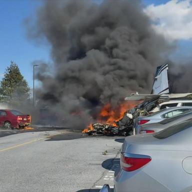 VIDEO: Small plane crashes and goes up in flames in Pennsylvania