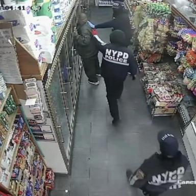 Four individuals are at large after posing as police officers and robbing a deli in New York City, authorities said.