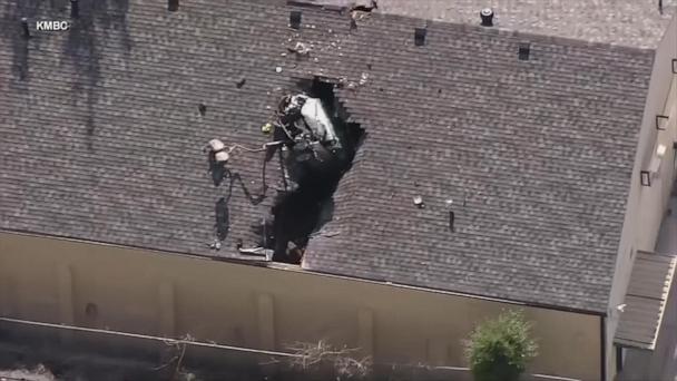 Car crashes through roof…again