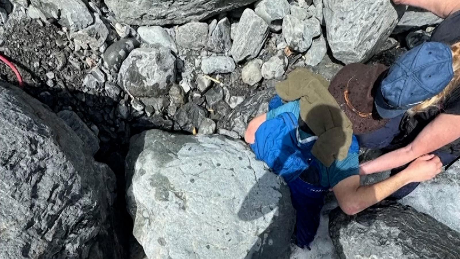 WATCH:  Man survives being pinned down by 700-pound boulder for 3 hours in Alaska creek