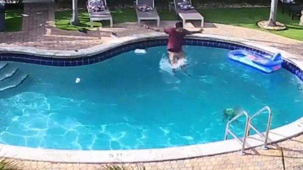 ‘No time to think’: Rescue of drowning boy caught on camera
