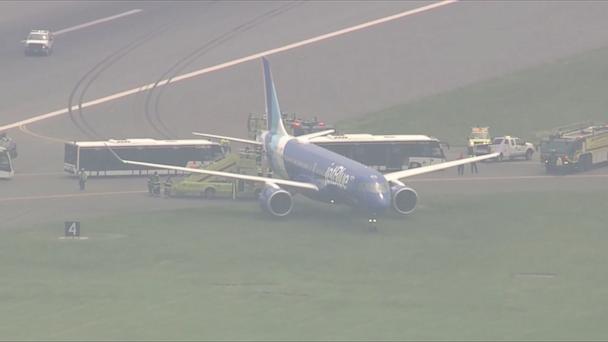 JetBlue flight rolls into grass after landing at Boston's Logan airport: Officials