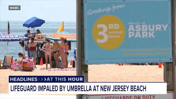 New Jersey lifeguard impaled by beach umbrella