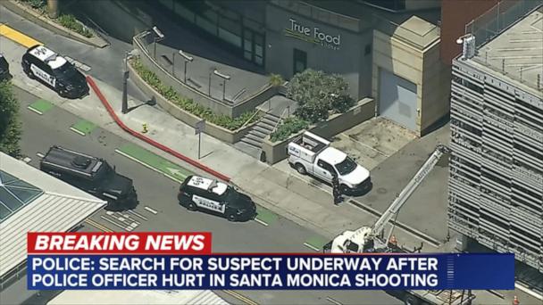 Search for suspect underway after police officer hurt in Santa Monica shooting