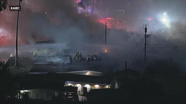 Deadly fireworks explosion sets homes on fire in LA