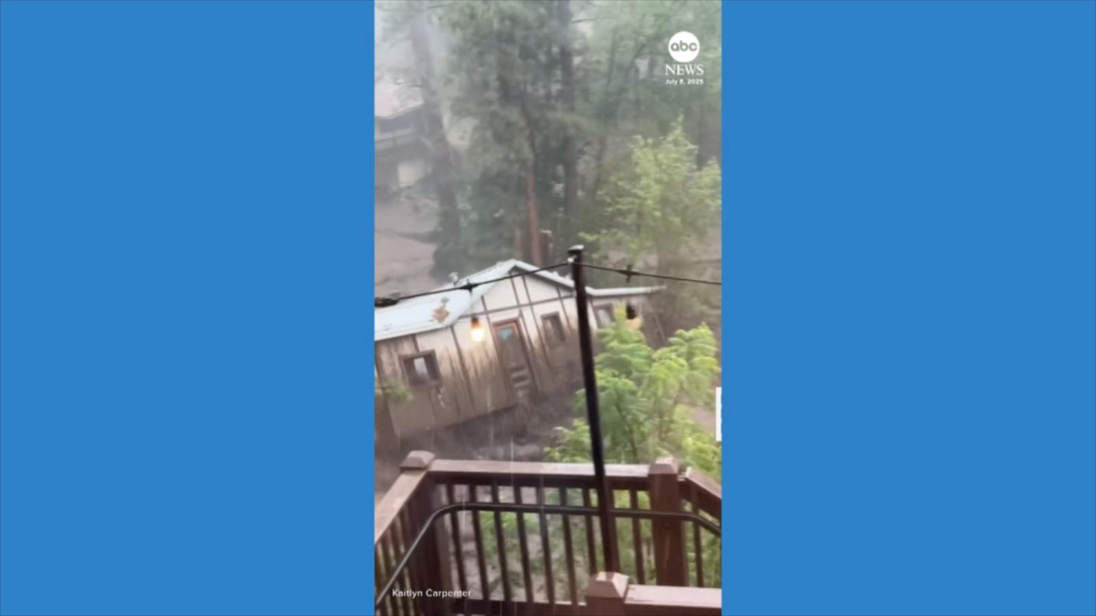 WATCH:  House swept away by rushing floodwaters in New Mexico