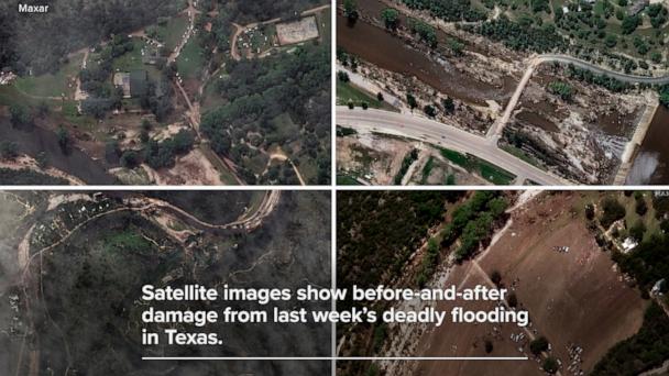 Satellite images show Texas flood aftermath