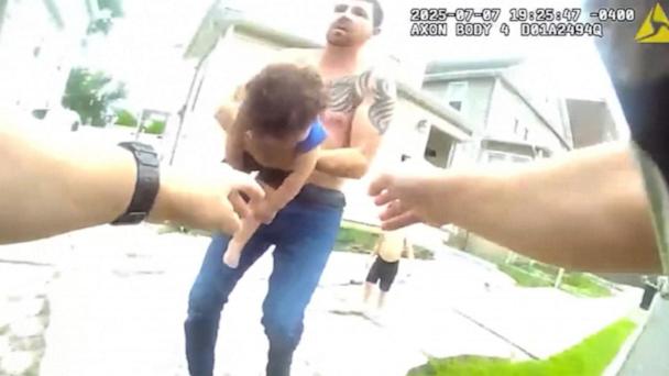 'His face was blue': Officers' rescue of choking toddler caught in dramatic video