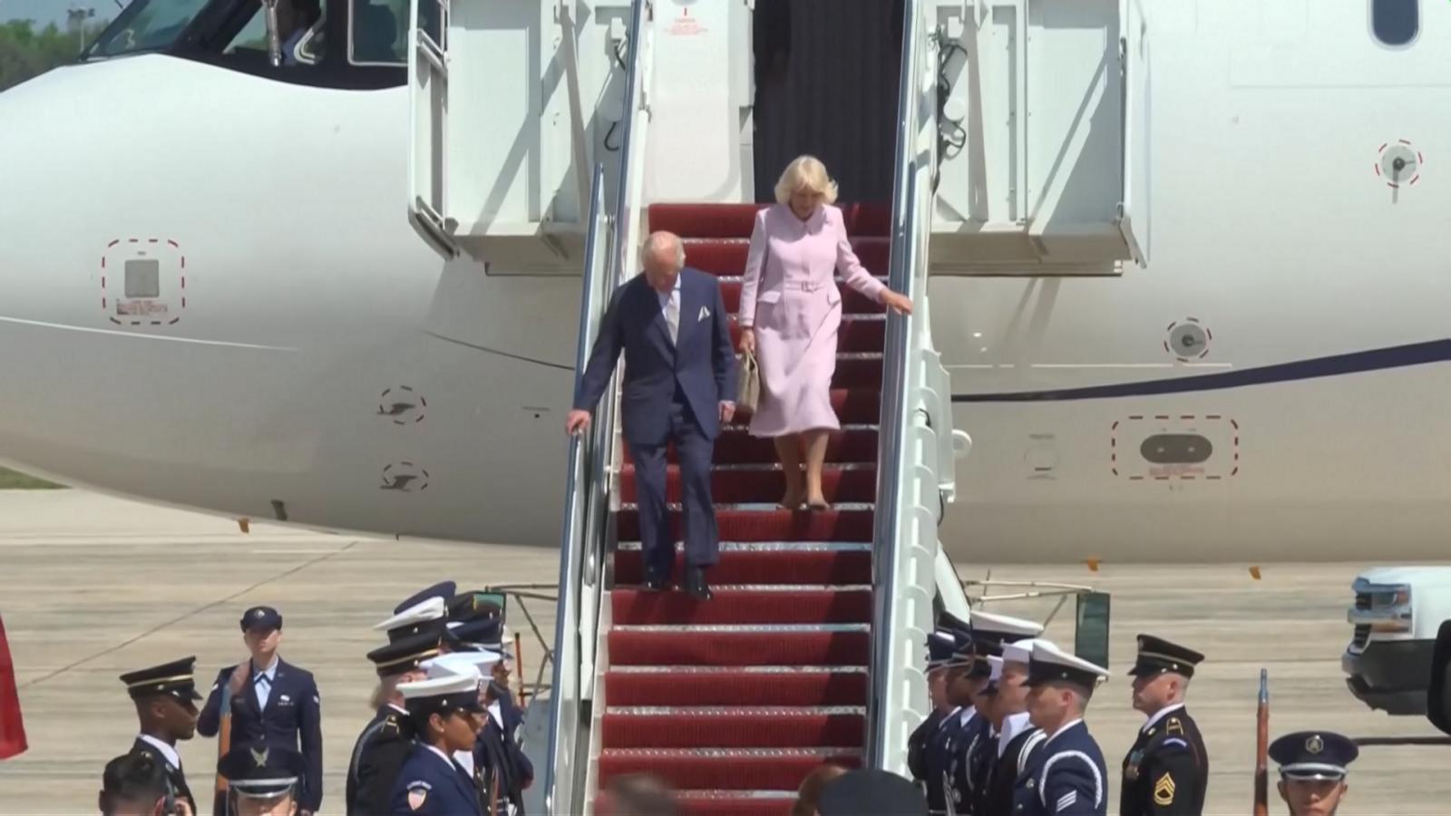WATCH:  The king and queen arrive in the US