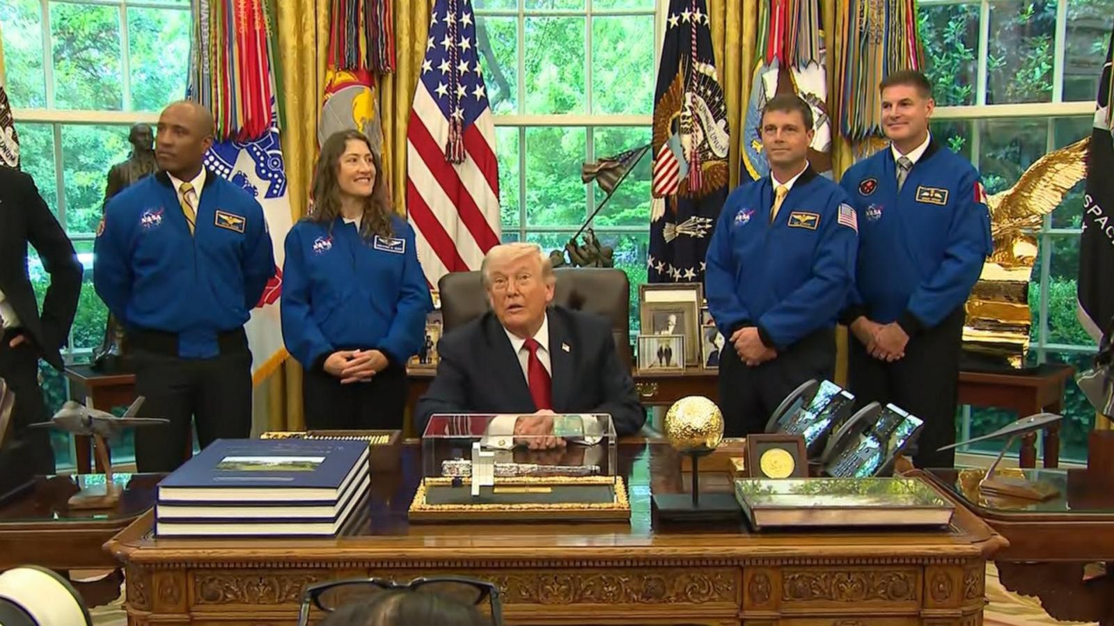 WATCH:  Trump hosts Artemis II crew at White House after historic lunar flyby mission