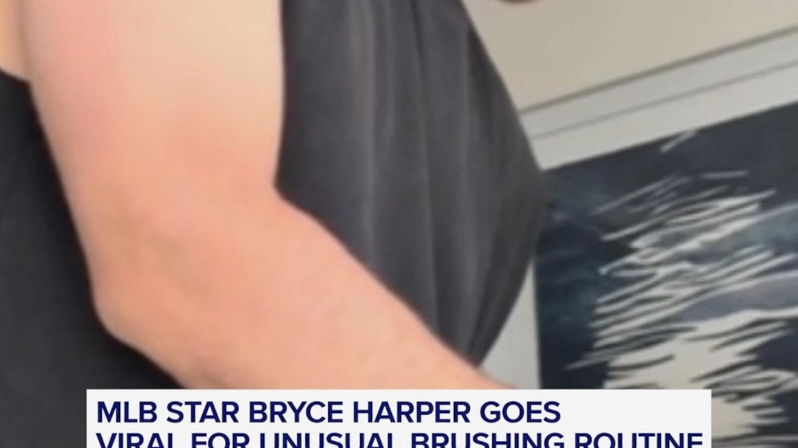 WATCH:  MLB star goes viral for unusual brushing routine