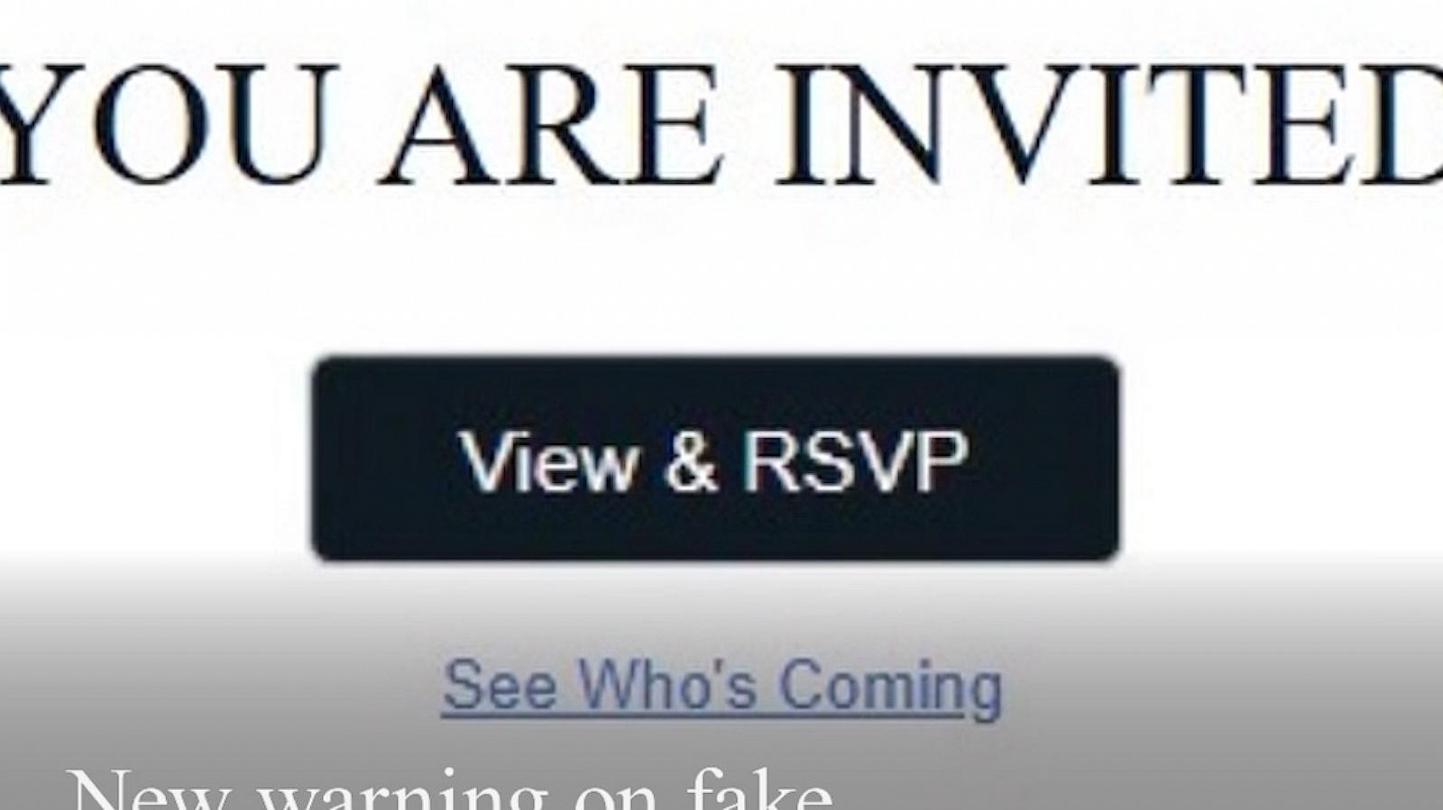 Scam Invitations New warning on fake party invites - Good Morning America