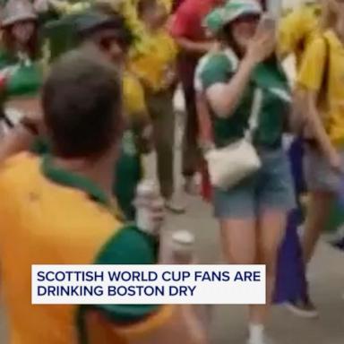 WATCH:  Scottish fans celebrating their team’s World Cup return drank a taproom dry in Boston