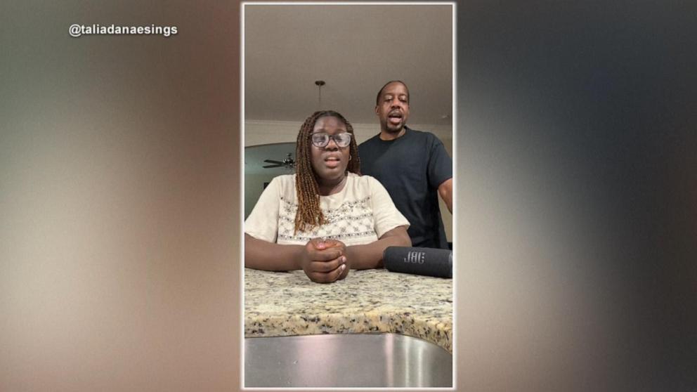 ABC News' Danny New talks with Derrick and Talia Danae Mitchell, a father and daughter whose singing videos have drawn attention from stars including Luke Combs.