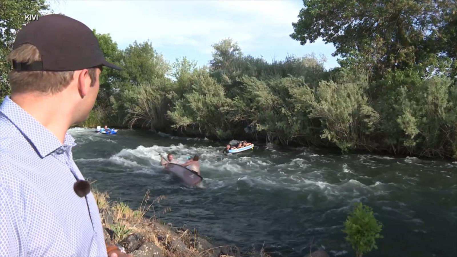 WATCH:  Boat rescue plays out as reporter records story