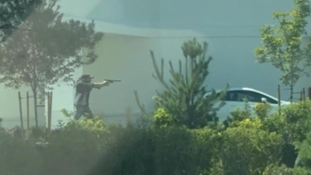 35-year-old Jordan Salinas was seen on video returning fire as a gunman carried out a deadly shooting out an In-N-Out restaurant in Twin Falls, Idaho.