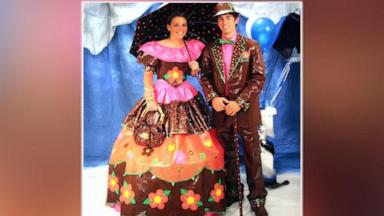 ABC News' Danny New talks to students who competed in Duck Brand's annual Stuck at Prom Scholarship Contest, where they construct their tuxedos and dresses entirely out of duct tape.
