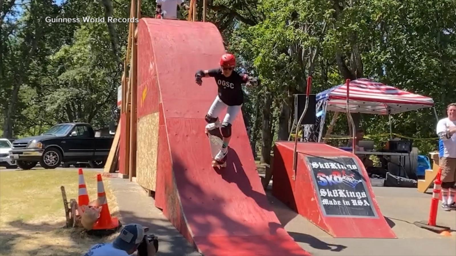 WATCH:  66-year-old skateboarder sets Guinness World Record
