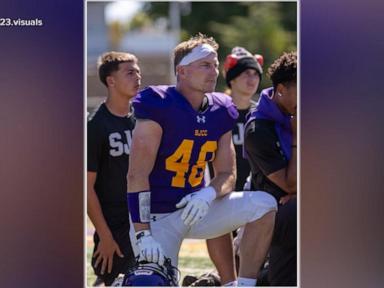 WATCH:  Dad hits the gridiron at age 48