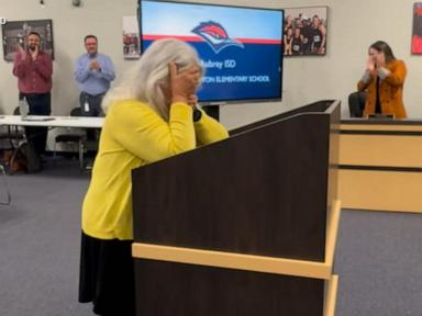 WATCH: School janitor gets special honor in tearful ceremony