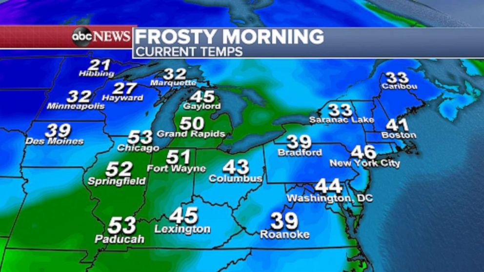 PHOTO: Frost Advisories are in effect for mountainous areas from Appalachians in North Carolina into parts of upstate New York through Massachusetts. 