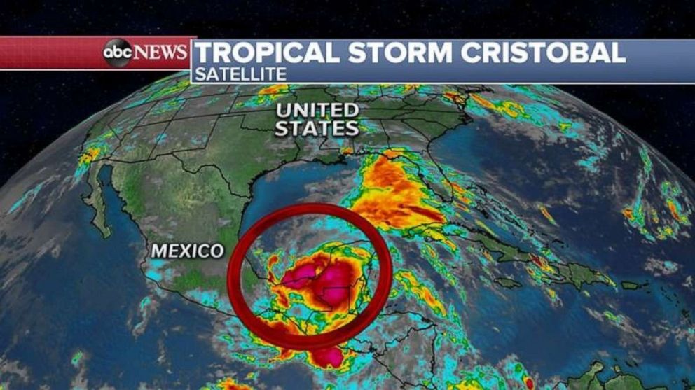 PHOTO: Cristobal has winds of 60 mph this morning making it a strong tropical storm.