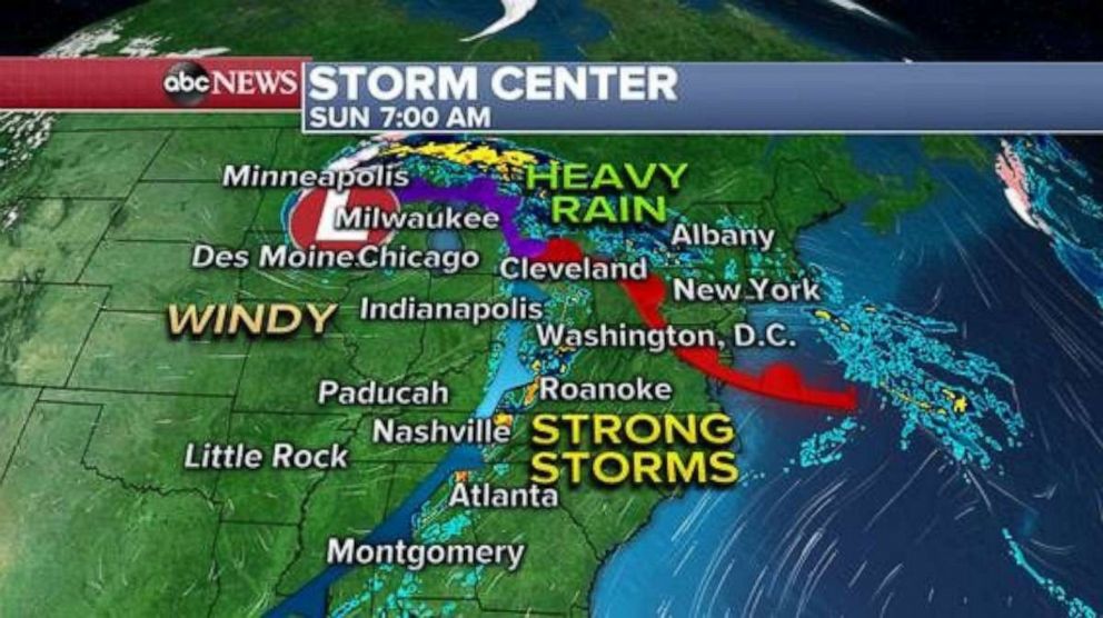 PHOTO: This storm will slide eastward today and we could see some strong thunderstorms moving into the western Appalachians and parts of the Great Lakes. 
