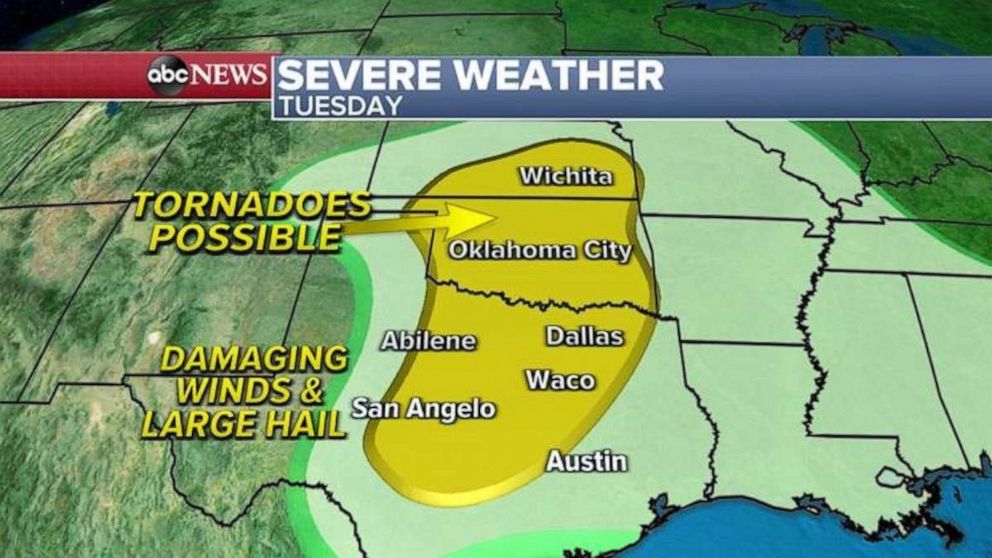 Severe weather outbreak expected in South with tornadoes and large hail ...