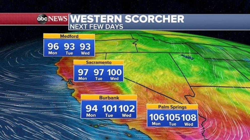 PHOTO: Temperatures will surpass 100 degrees in Burbank on Tuesday and Wednesday with more record highs possible in the region. 

