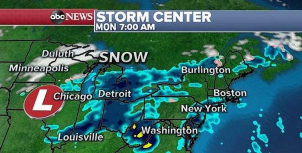 PHOTO: A new low pressure will quickly move into the upper Midwest and bring some snow to parts of Minnesota and Wisconsin. 