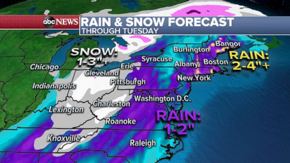 PHOTO: Moderate to heavy snow is also possible over parts of the Midwest and Central Appalachians through Tuesday.
