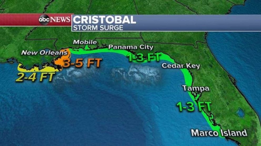 PHOTO: High resolution forecast models are showing Cristobal likely coming ashore and making landfall sometime in the evening hours of Sunday in extreme southern Louisiana. 
