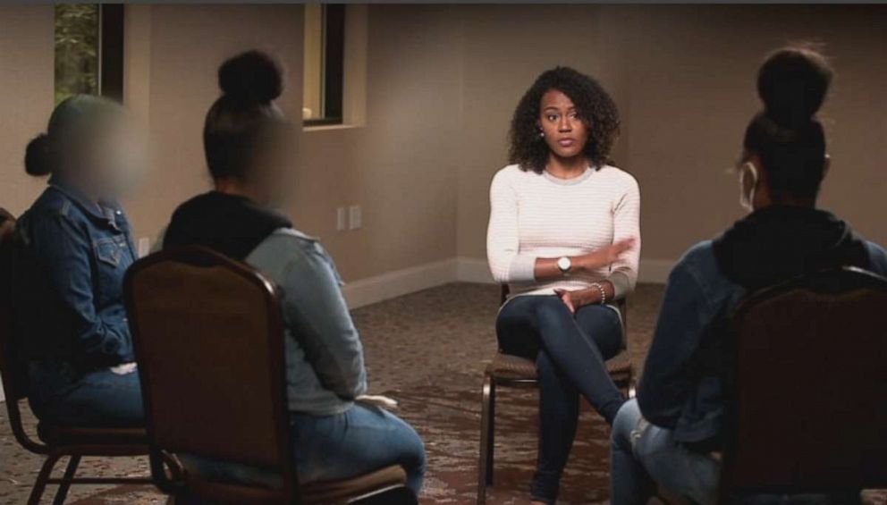 PHOTO: Teen girls involved in the Binghamton incident speak to ABC News.