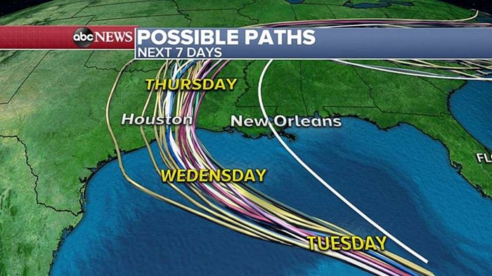 PHOTO: The predicted Category 3 hurricane is bringing with it many threats including a possible storm surge up to 11 feet from Louisiana to eastern Texas and winds gusting over 100 mph with rainfall forecast to be more than a foot for eastern Louisiana. 